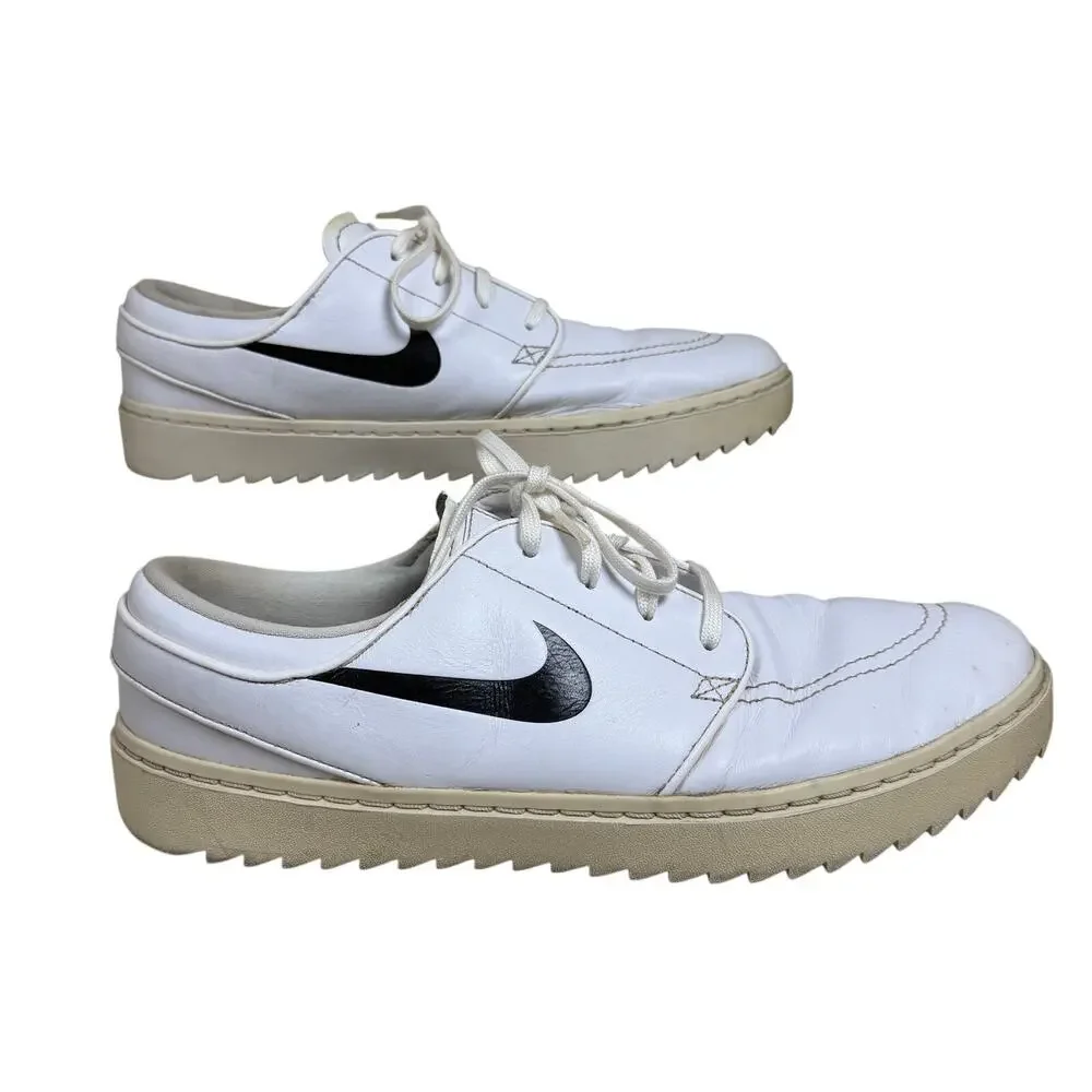 Nike SB Stefan Janoski Golf White Black Leather Shoes AT4967-100 Men’s Sz 13